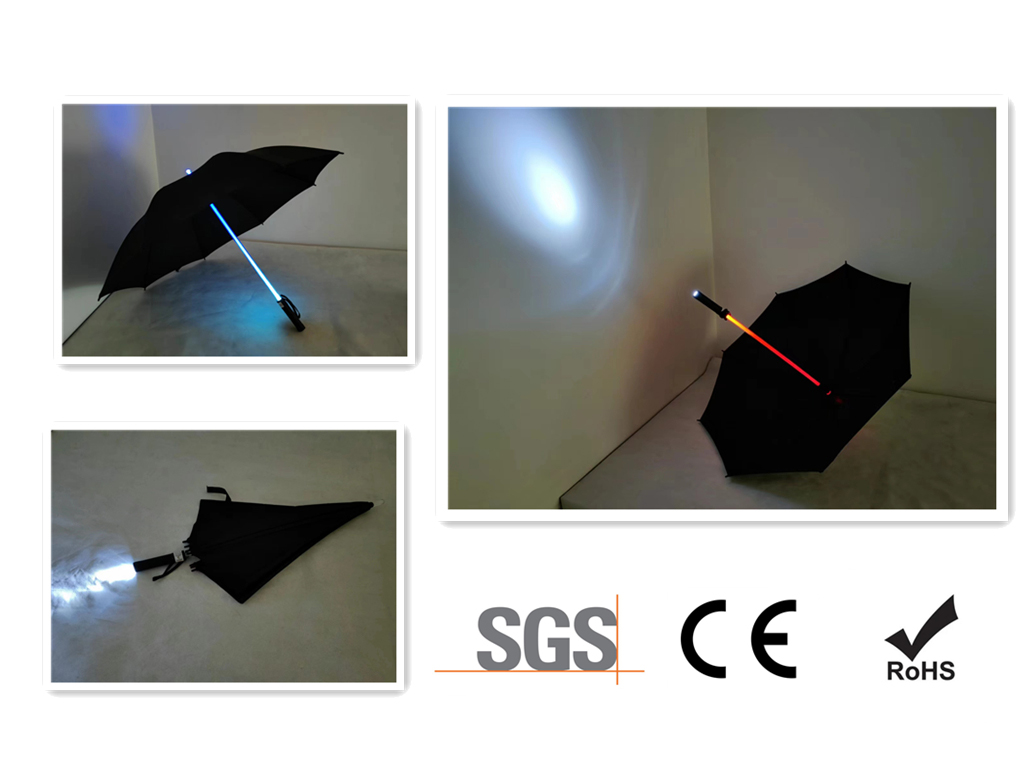 Luminous umbrella with CE certification and ROSH report